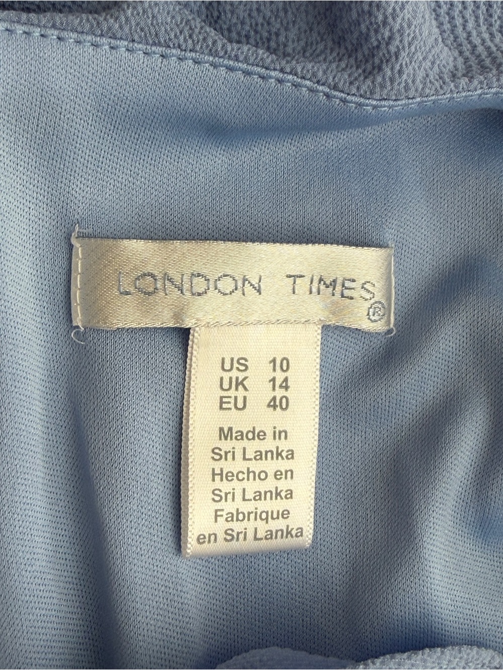 London Times NWT Blue Ruffle Wrap Dress Size 10 Romantic Feminine - Picture 3 of 7